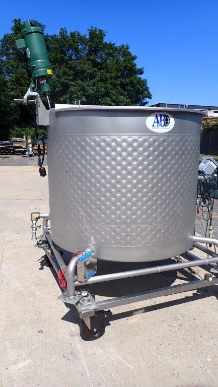 500 Gallon A &amp; B Process SS Dimple Jacketed Mix Tank, 316L