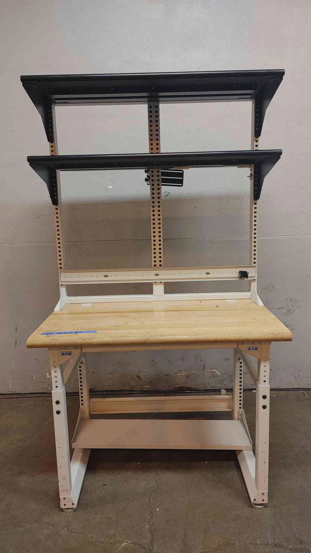 4' Standing Height Technical Desk with Reagent Shelves