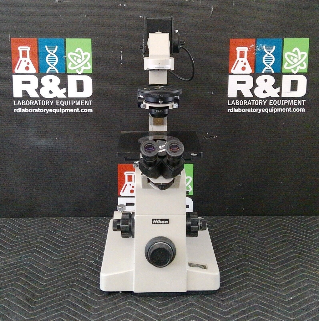 Nikon Diaphot Inverted Phase Contrast Microscope w/ELWD 0.3 &amp; Objectives TESTED