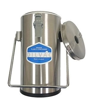 Scilogex 2L Stainless Steel Cased Dewar Flask with Lid Clips and Handle