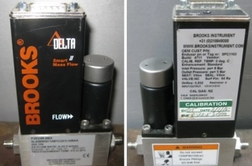 BROOKS DELTA SMART II MASS FLOW, NO: F20249-003, NO: SLA585OSC1AB1C2A1L44BAA, GAS: CH4, FSFLOW RATE: