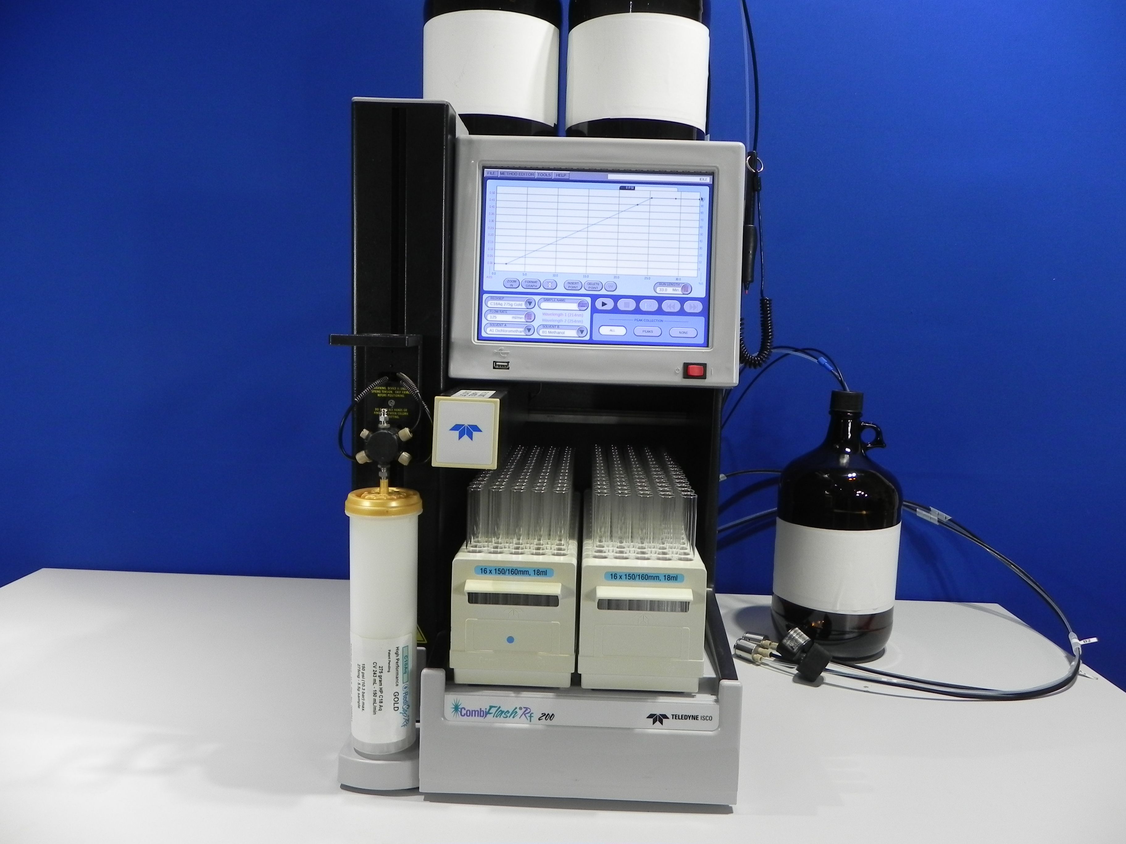 Teledyne ISCO Combiflash RF-200 automated flash chromatography system for normal and reverse phase separations. 