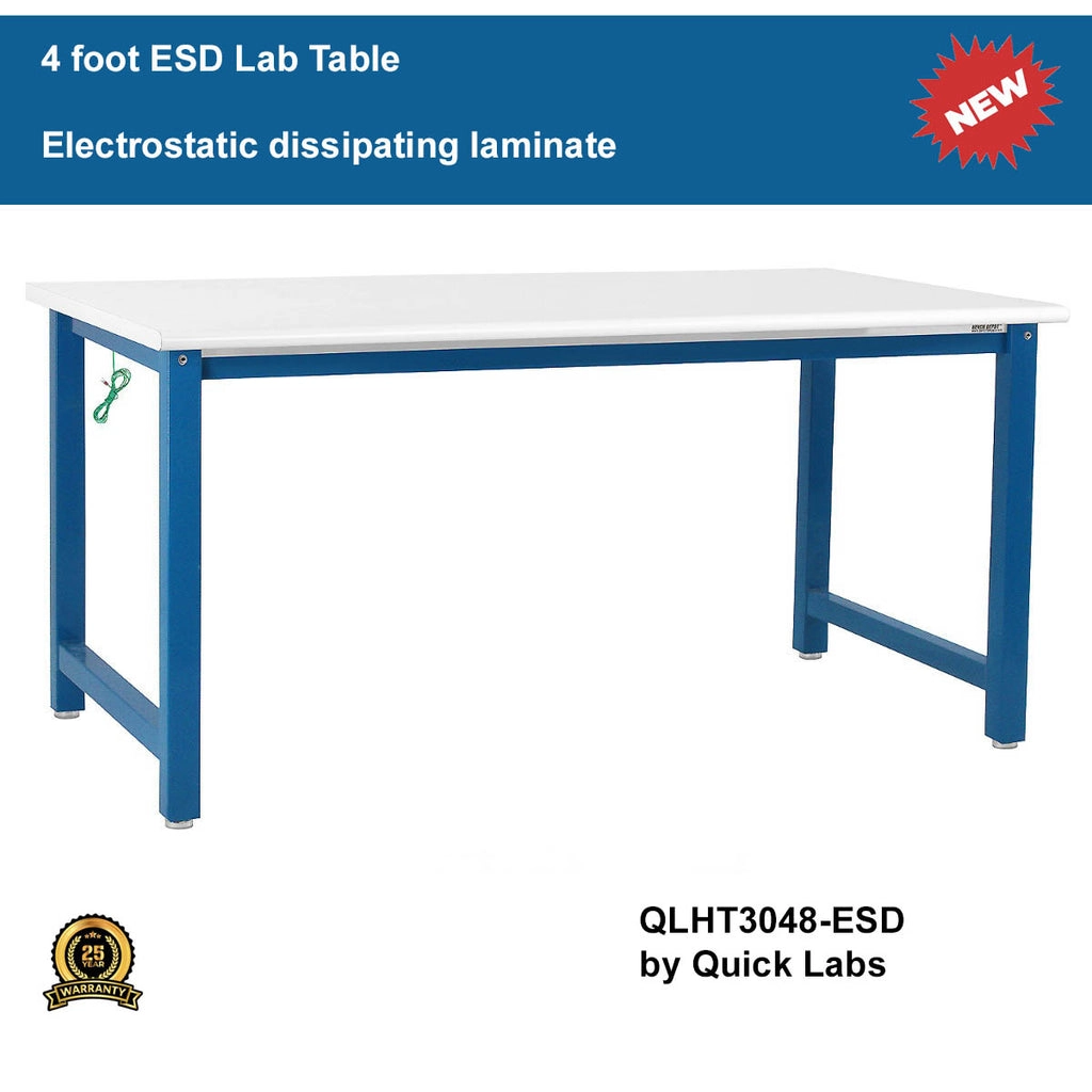 ESD heavy duty lab table 4 foot | Quick Labs QLHT3048-ESD (30"D x 48"L x 36"H) (NEW)