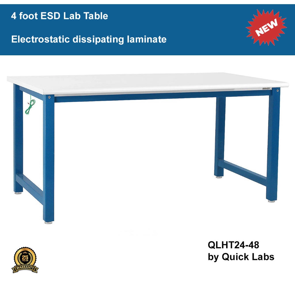 ESD heavy duty lab table 4 foot | Quick Labs QLHT2448-ESD (24"D x 48"L x 36"H) (NEW)