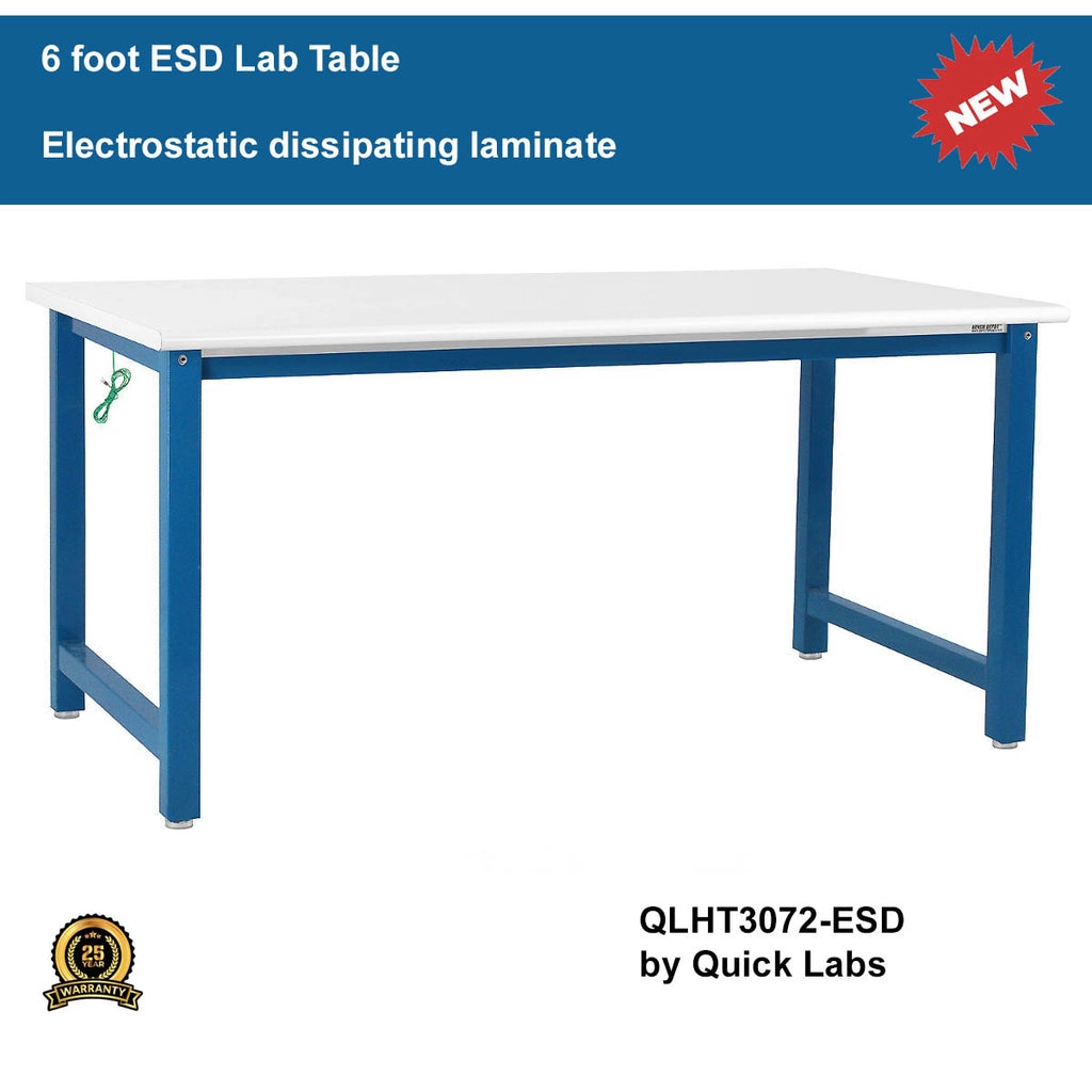 ESD heavy duty lab table 6 foot | Quick Labs QLHT3072-ESD (30"D x 72"L x 36"H) (NEW)