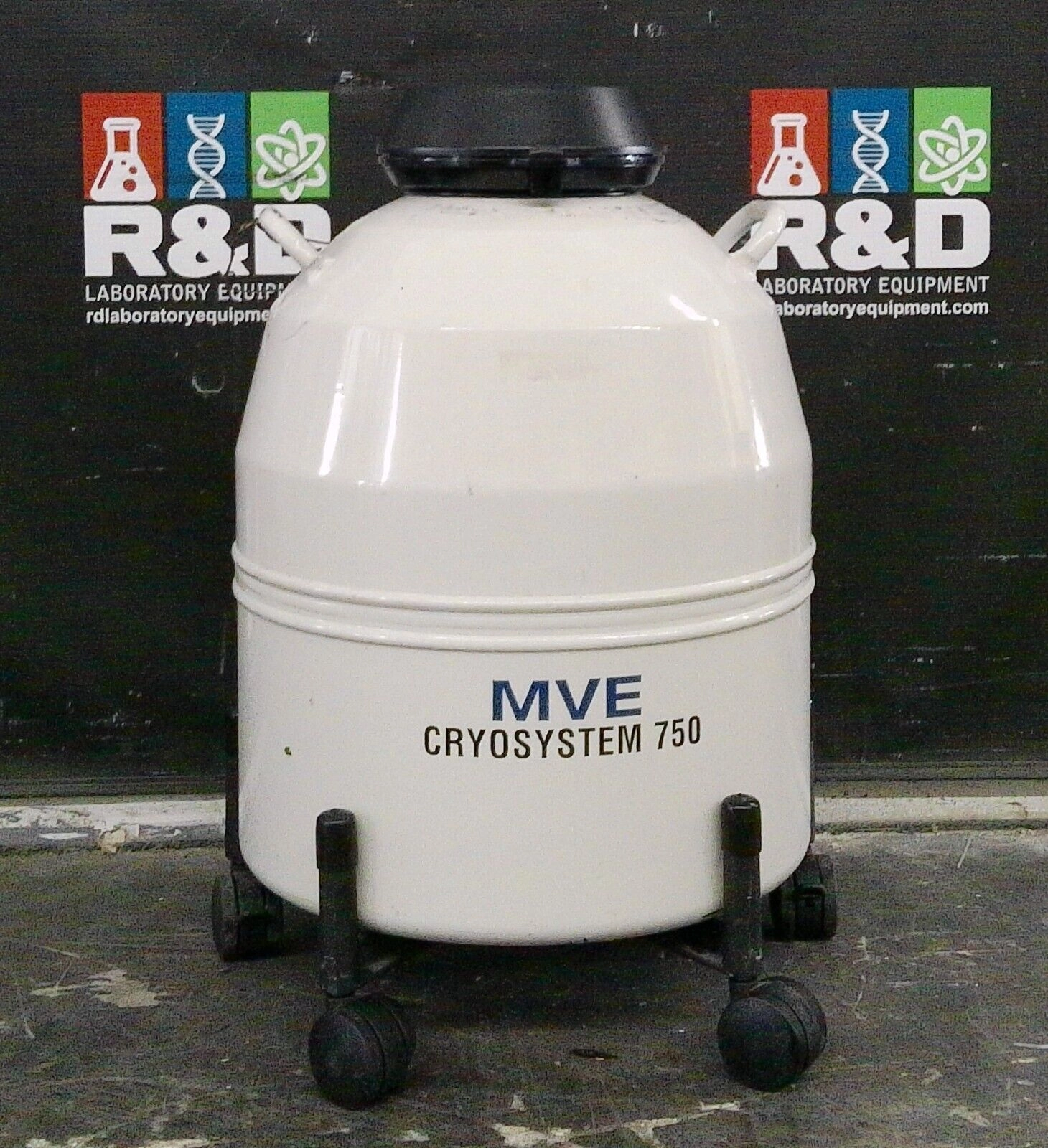 MVE Cryosystem 750 LN2 Liquid Nitrogen Dewar Storage Tank 47L w/ Racks &amp; Cart