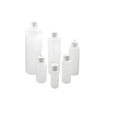 Qorpak 4oz (120ml) Natural HDPE Cylinder Dispensing Bottle with 24-410 White PP Cap, 48/Cs PLC-03400