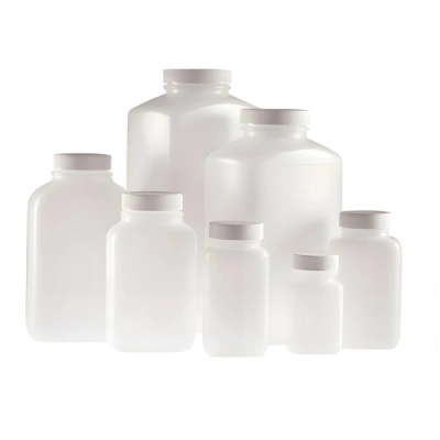 Qorpak 2oz (60ml) Natural HDPE Wide Mouth Oblong Bottle with 33-400 White PP Cap, 950/Cs PLC-03467