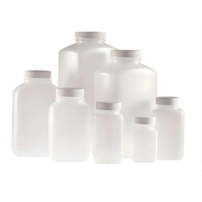 Qorpak 33oz (1000ml) Natural HDPE Wide Mouth Oblong Bottle with 53-400 White PP Cap 105/Cs PLC-03487