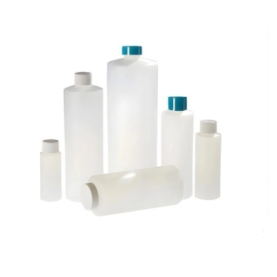 Qorpak 8oz (240ml) Natural HDPE Cylinder with 24-410 White Polypropylene PE Cap, 24/Cs PLC-04873