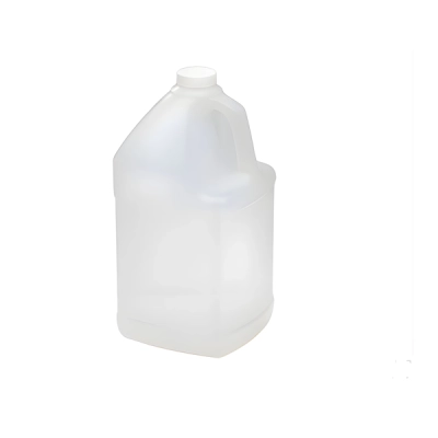 Qorpak 128oz (3,840ml) Natural HDPE Handled Square Jug with 38-400 White PP, 4/Cs PLC-03648