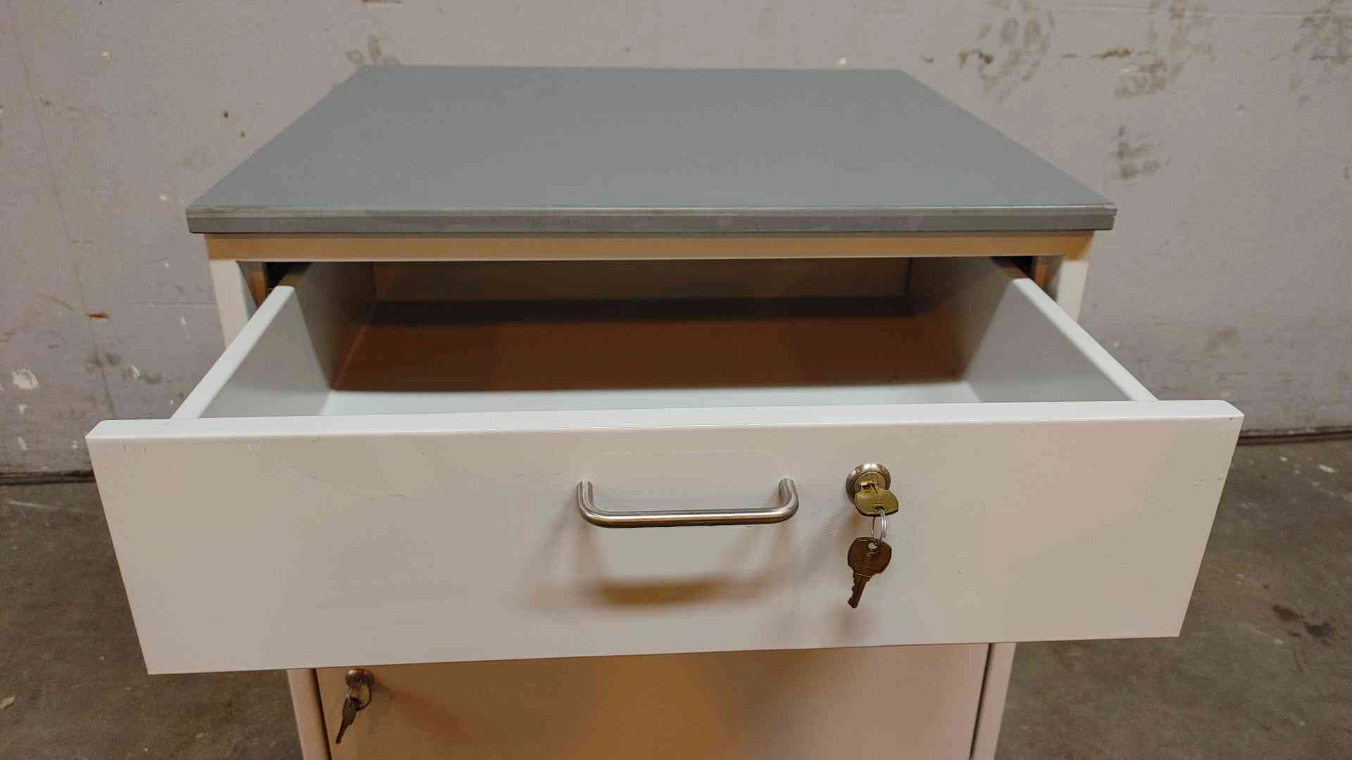 2' Rolling Metal Lab Cabinet with Epoxy Counter Top (SKU:104273)(104273)