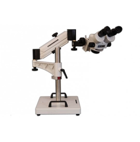 Meiji EMZ-5 Stereo Microscope on Articulating Boom Stand for Inspection