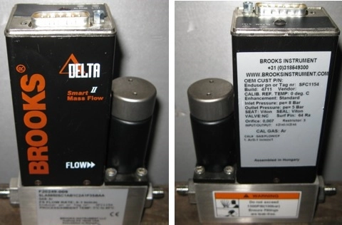 BROOKS DELTA SMART II MASS FLOW, NO: F20249-009, NO: SLA5850SC1AB1C2A1F3SBAA, GAS: AR, FS FLOW RATE: