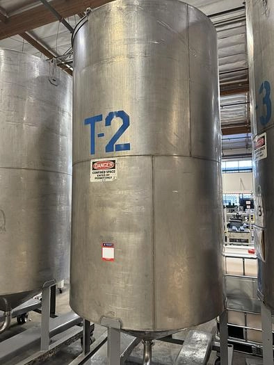 Tank, 750 Gallon, Stainless Steel, Cone Bottom, #5991023