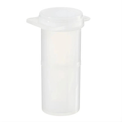 Qorpak 3 dram (11ml) Natural Polypropylene Cornell Graduated Hinged Vial, 500/Cs PLC-10046