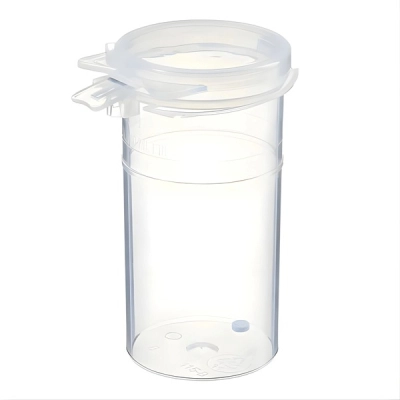 Qorpak 4oz (120ml) Natural Polypropylene High Profile Custody Hinged Vial, 200/Cs PLC-09774