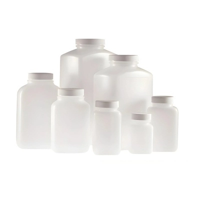 Qorpak 33oz (1000ml) Natural HDPE Wide Mouth Oblong Bottle with 53-400 White PP Cap 105/Cs PLC-09005