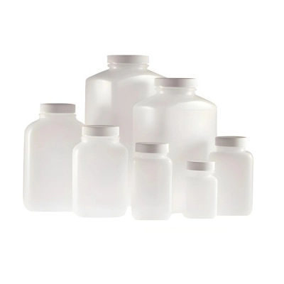 Qorpak 2oz (60ml) Natural HDPE Wide Mouth Oblong Bottle with 33-400 White PP Cap, 950/Cs PLC-09352