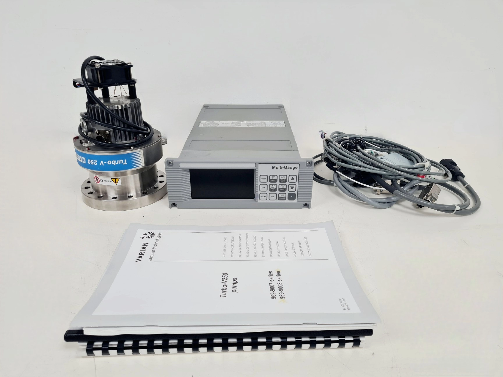 Varian Turbo-V Model 250 Macro Torr Pump w/ Multi Gauge Controller System Lab