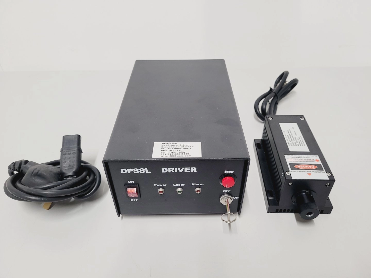 DPSSL Laser Driver AD-2200 and DPSS Laser Module 593nm 50mW Optical Power