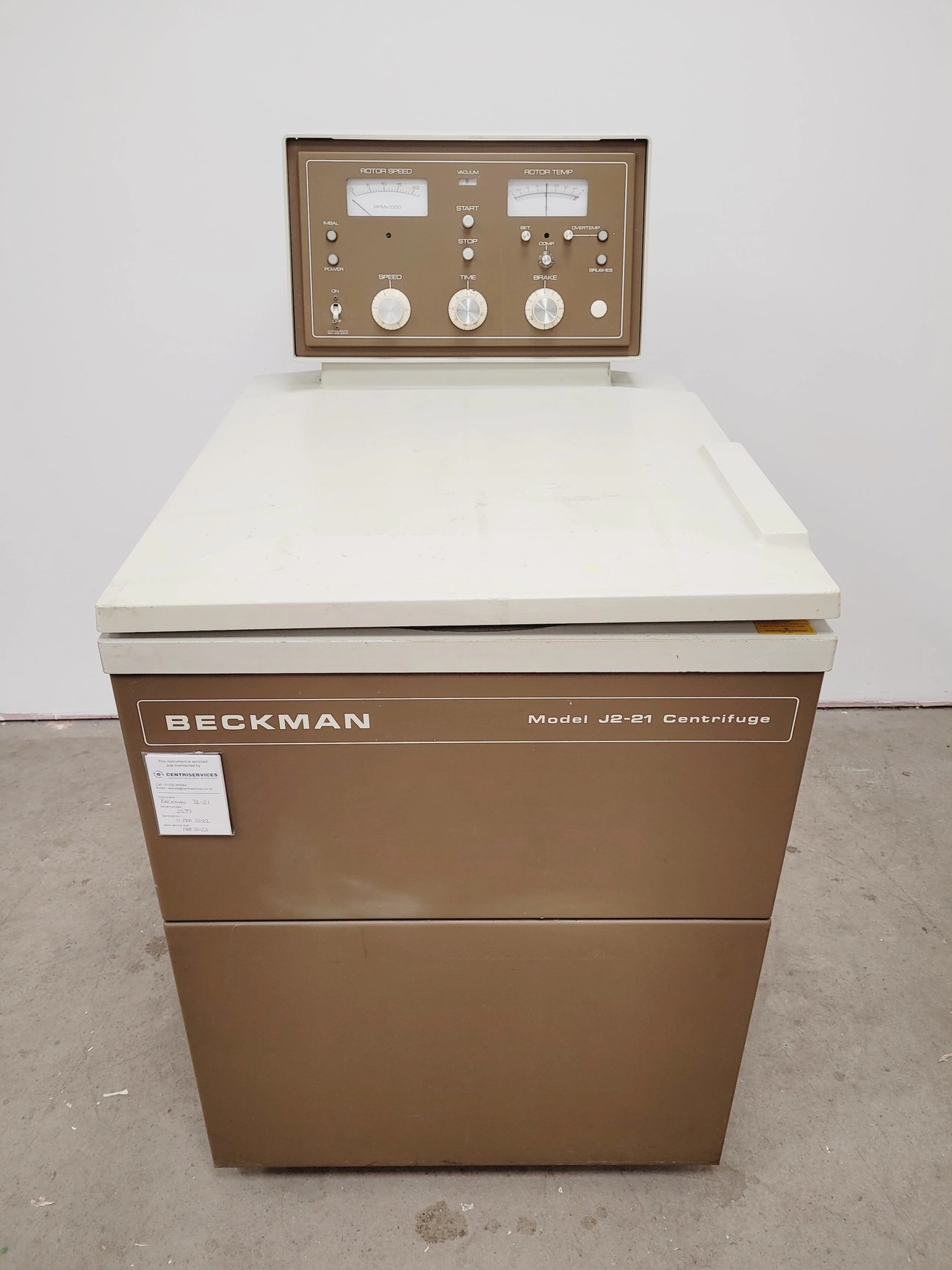 Beckman Centrifuge  Model - J2-21 Spares/Repairs