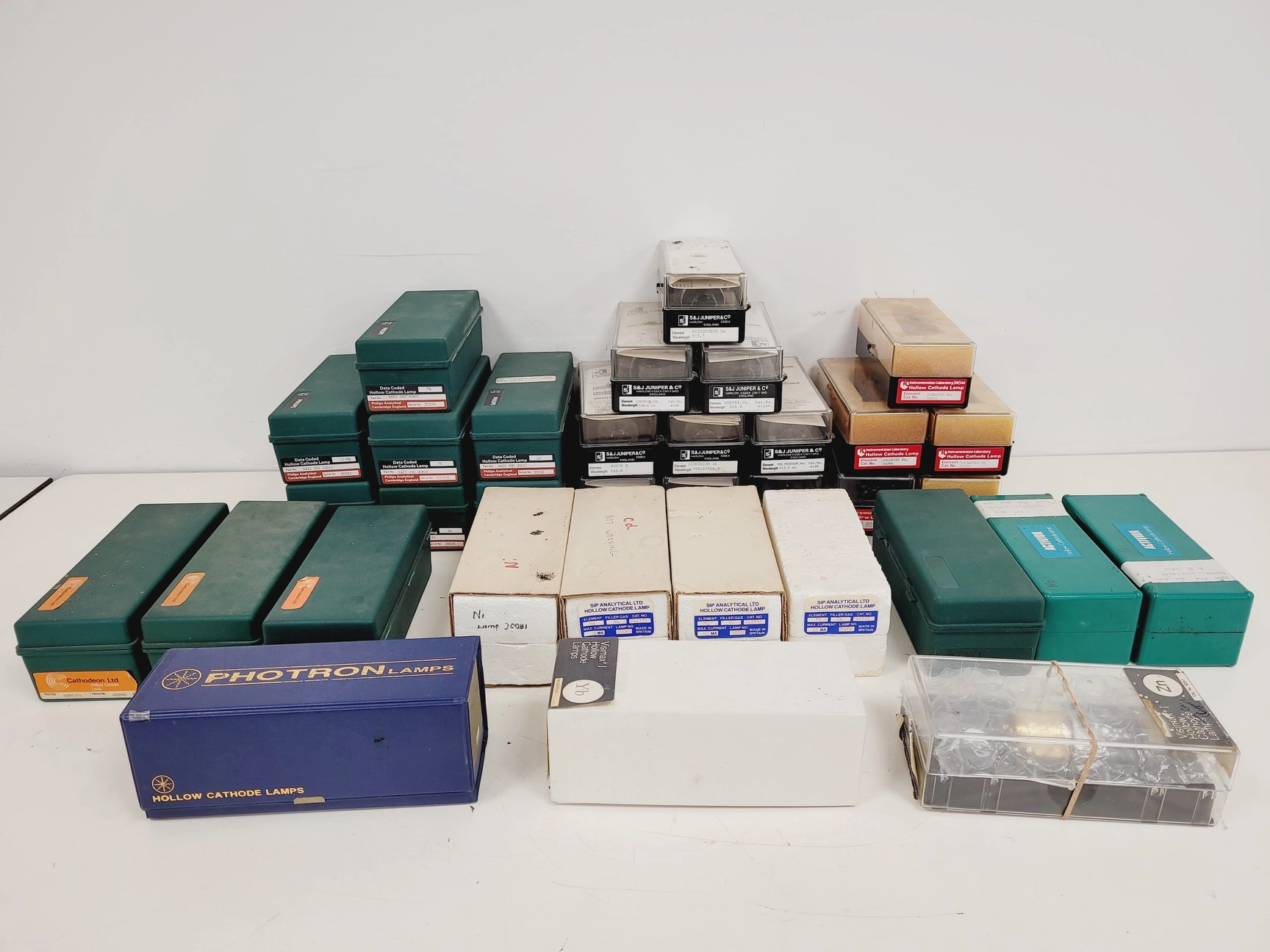 Job Lot 34x Hollow Cathode Lamps AAS Instrument Laboratory, Visimax, Philips Lab