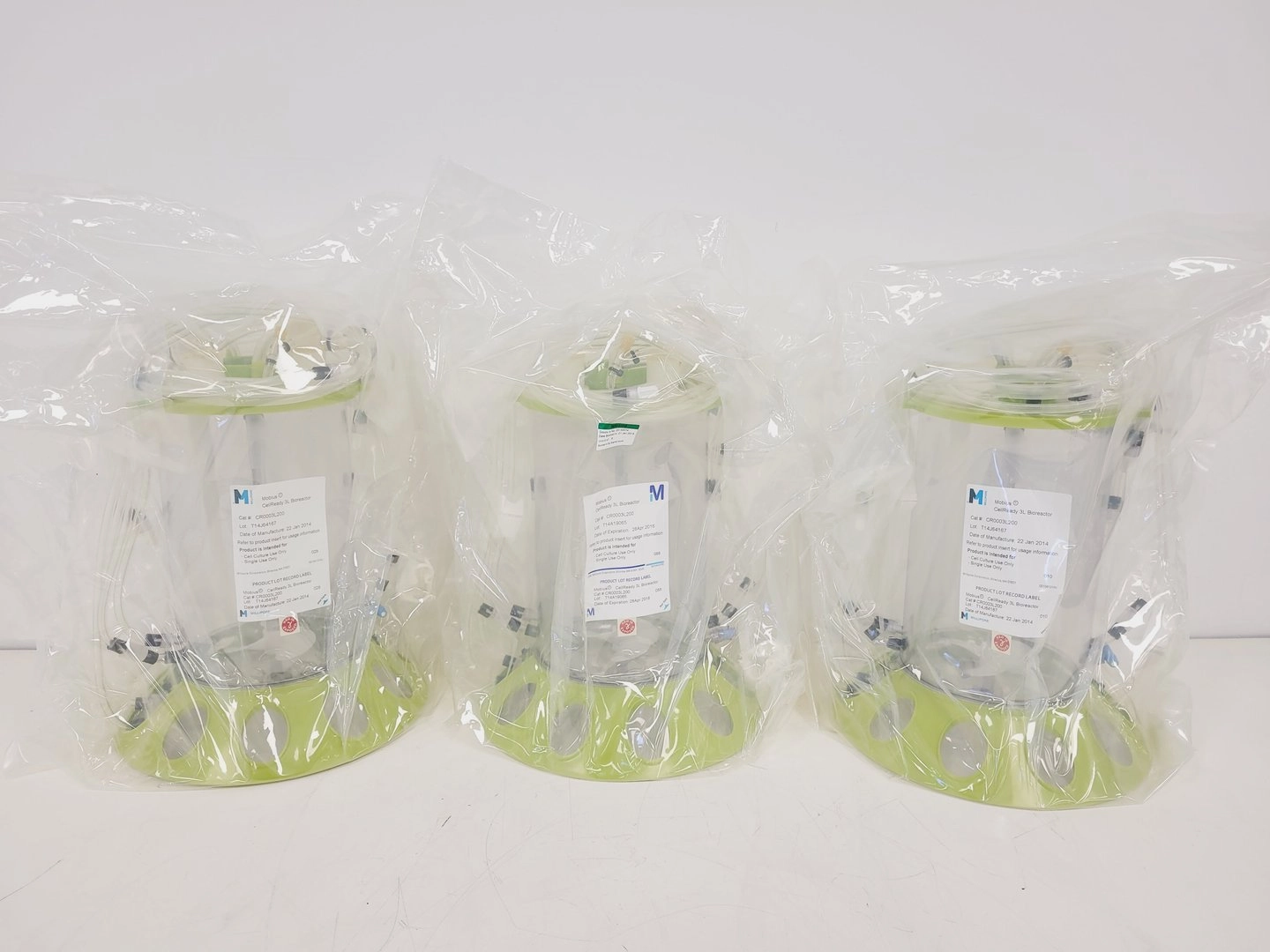 3 x Millipore Mobius CellReady 3L Bioreactors Cat no. CR003L200 Lab