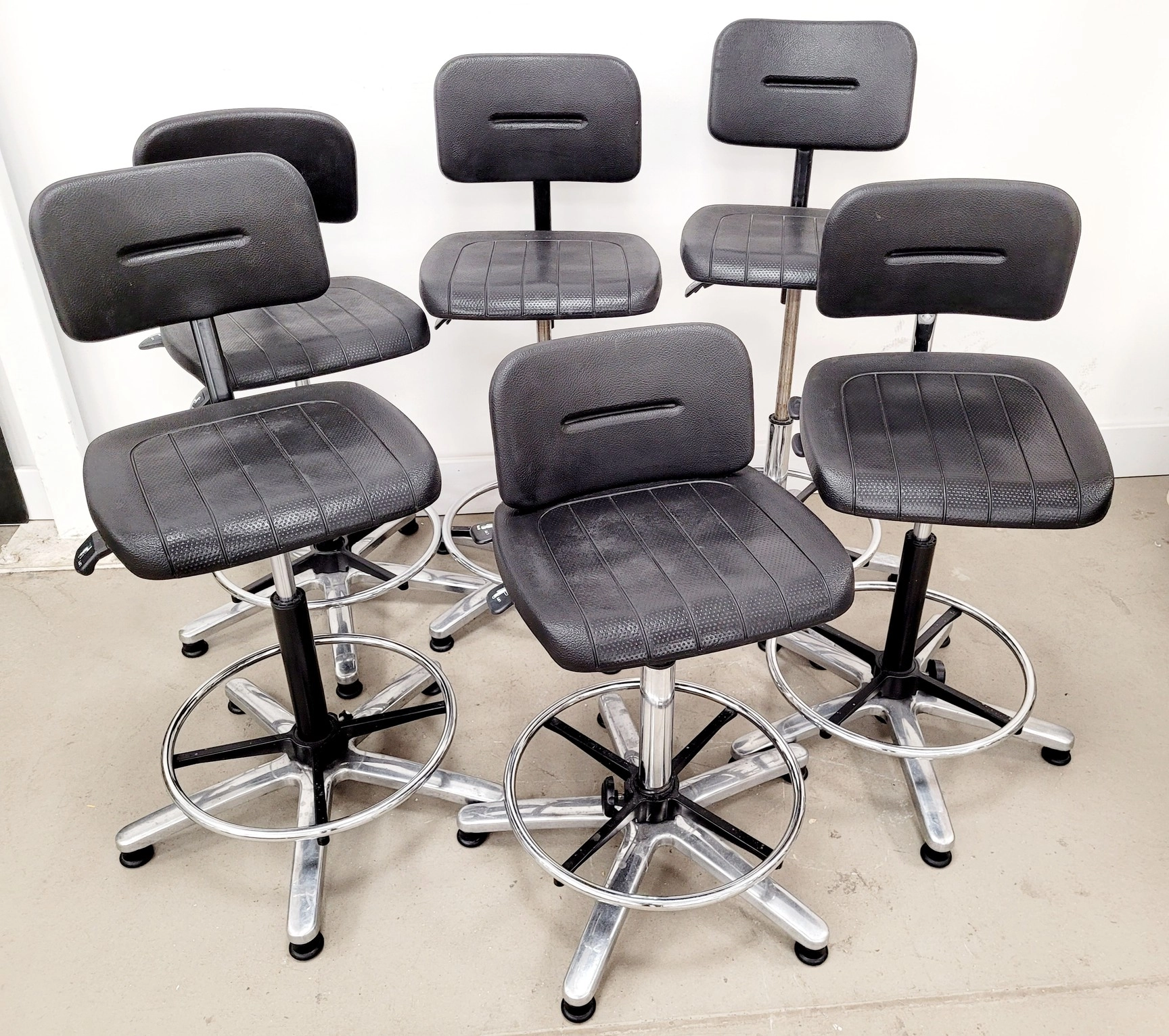 6 x Black High Bench Height Chairs