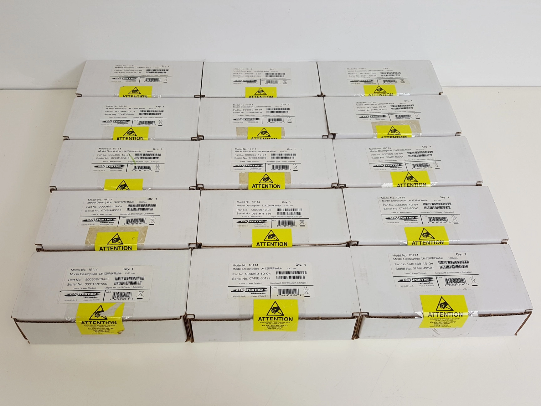 15 x Extreme Networks LX4 XENPAK Model - 10114  900369-10-02