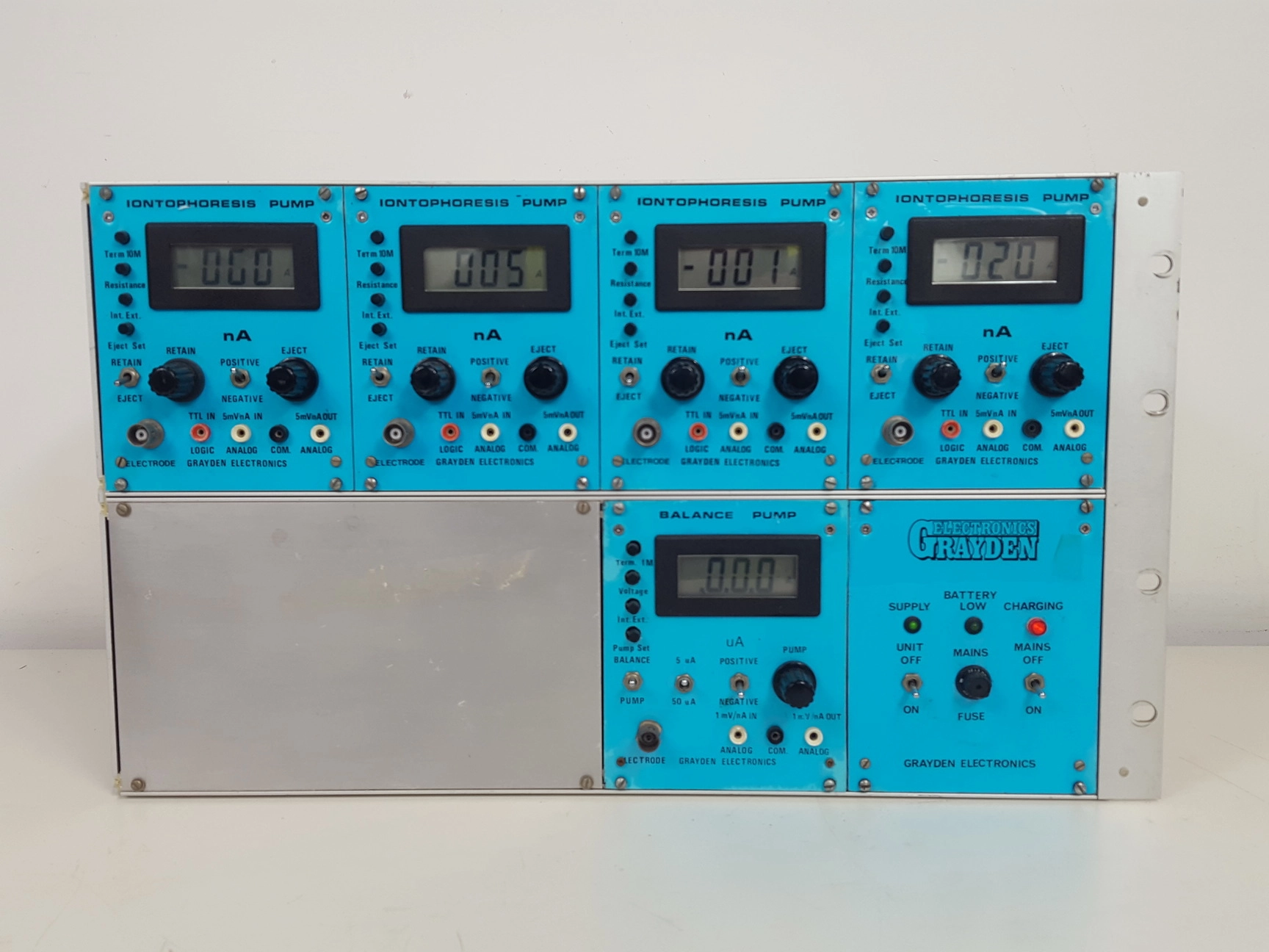 Grayden Electronics Modular Rackmount Iontophoroesis Pump Array w/ Power Supply