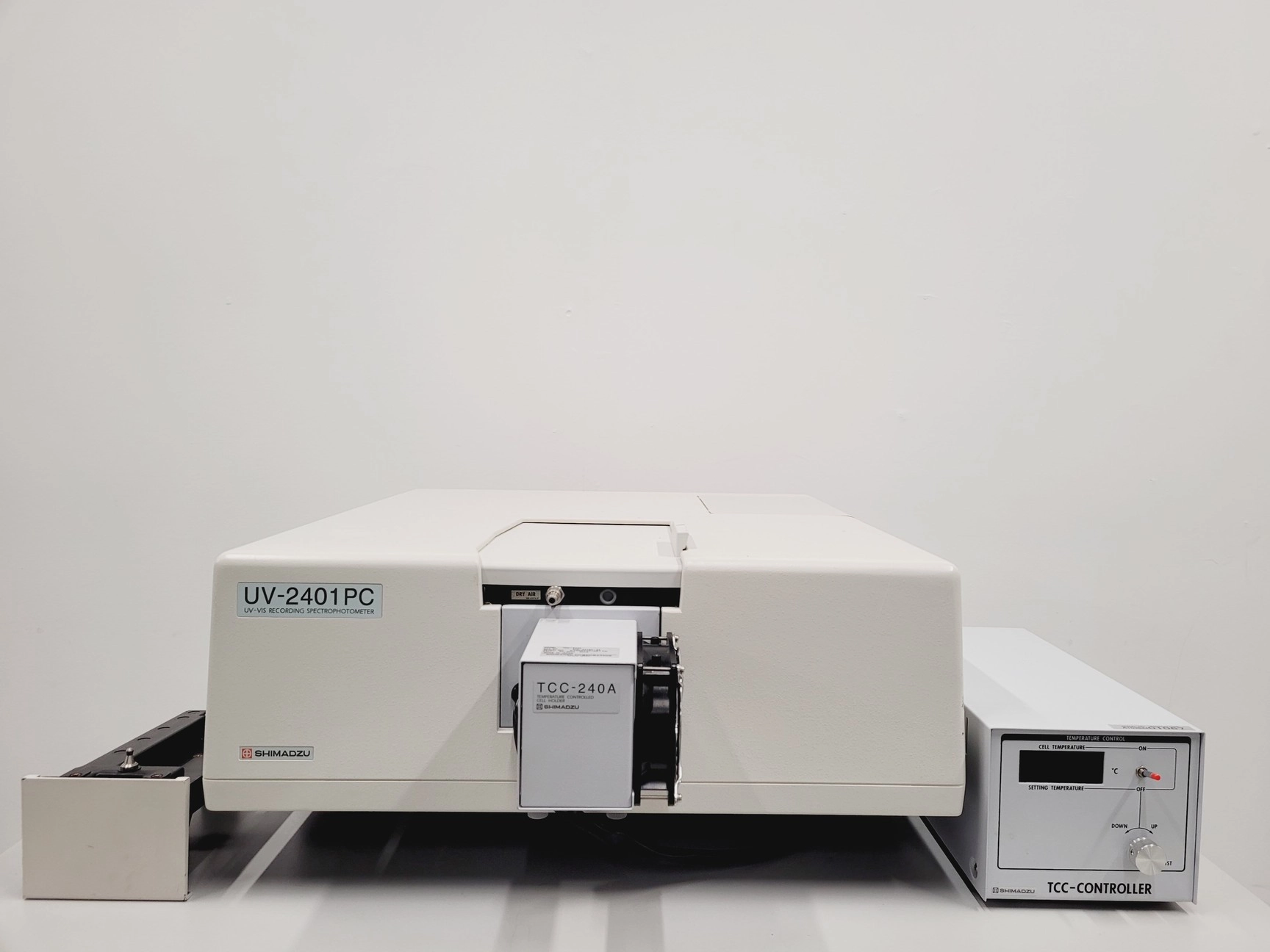 Shimadzu UV-VIS Spectrophotometer UV-2401PC &amp; TCC Temperature Controller Lab