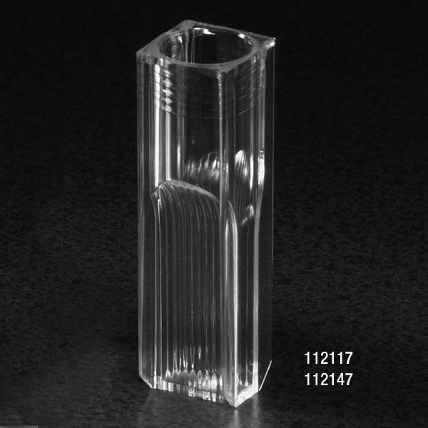 Cuvette, Semi-Micro, 2.5mL, with 2 Clear Sides, UV Grade Polymethylmethacrylate (PMMA), 100/Tray, 5 Trays/Unit — Qty/Unit: 500