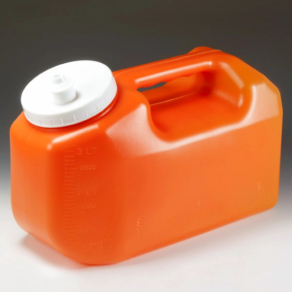 Container, 24 Hour Urine Collection, 3 Liter, Red with Screwcap and Snap Pour Spout — Qty/Unit: 40