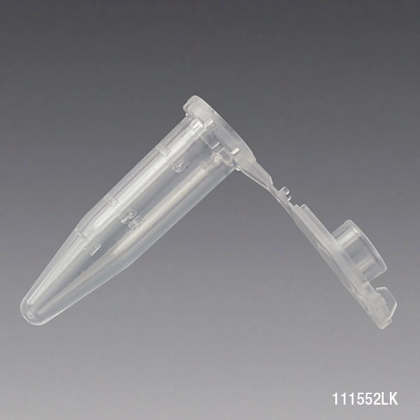 Microcentrifuge Tube, 0.5mL, PP, Attached Locking Snap Cap, Graduated, Natural, Lot Certified: Rnase, Dnase, Pyrogen, ATP and Human DNA Free — Qty/Unit: 500