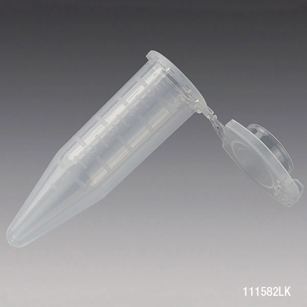 Diamond Midi Centrifuge Tube, 5.0mL, PP, Attached Locking Snap Cap, Graduated, Natural, Lot Certified: Rnase, Dnase, Pyrogen, ATP and Human DNA Free — Qty/Unit: 100