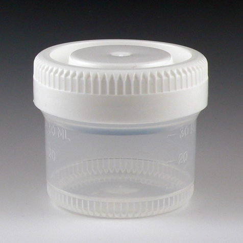 Container: Tite-Rite, 40mL (1.34oz), PP, 48mm Opening, Graduated, with Separate White Screwcap — Qty/Unit: 600