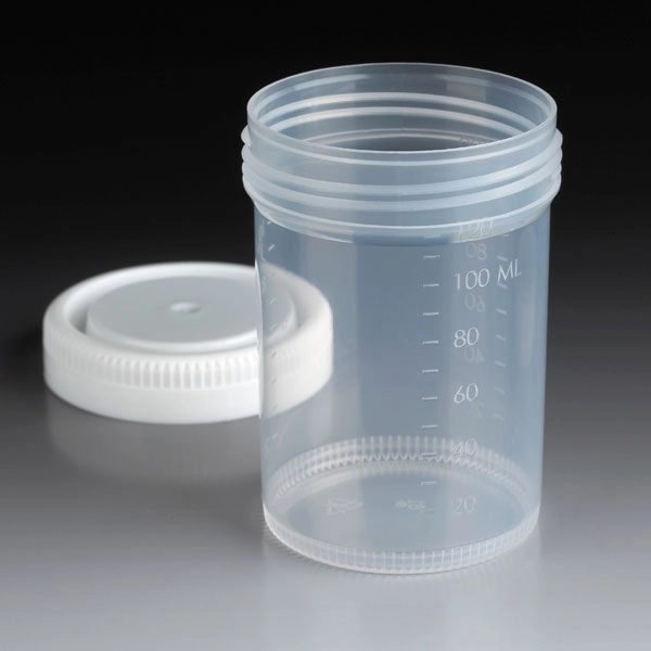 Container: Tite-Rite, 120mL (4oz), PP, 53mm Opening, Graduated, with Separate White Screwcap — Qty/Unit: 300