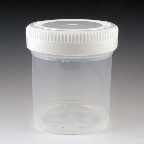 Container: Tite-Rite, Wide Mouth, 90mL (3oz), PP, 53mm Opening, Graduated, with Separate White Screwcap — Qty/Unit: 300