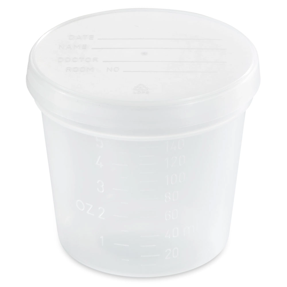 Specimen Container, 5oz. with Separate Snap Cap, PP, Graduated — Qty/Unit: 300