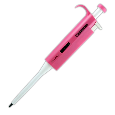 Pipette, Diamond, Adjustable Volume, 0.1 - 2.5uL, Pink — Qty/Unit: 1