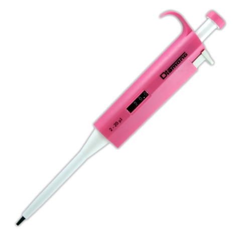 Pipette, Diamond, Adjustable Volume, 2 - 20uL, Pink — Qty/Unit: 1