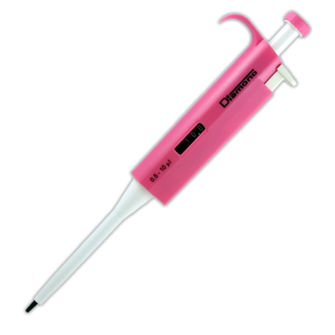 Pipette, Diamond, Adjustable Volume, 0.5 - 10uL, Pink (Tip Group A)