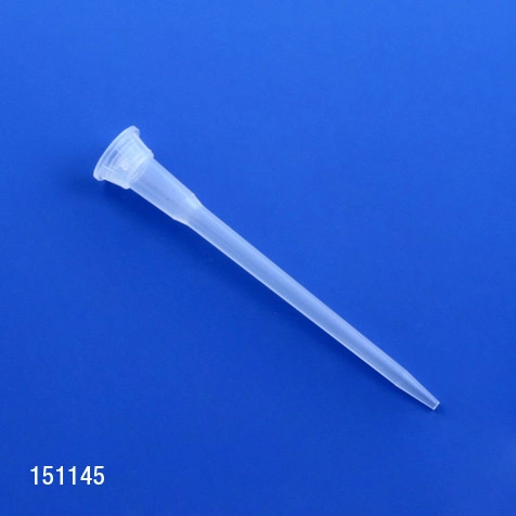 Pipette Tip, 0.1 - 20uL, Certified, Universal, Natural, 45mm, Extended Length, STERILE, 96/Rack, 10 Racks/Box — Qty/Unit: 960