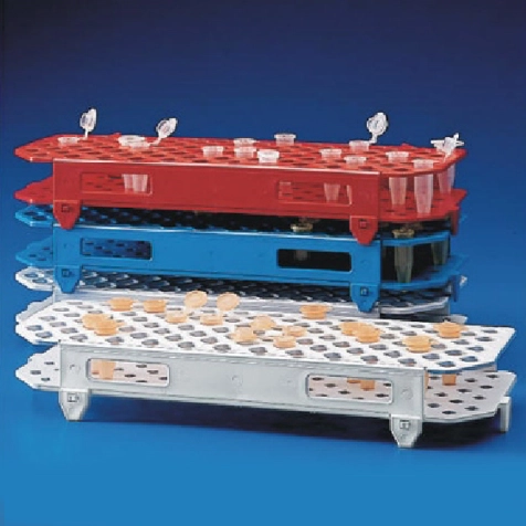 Snap-N-Rack Tube Rack for 1.5mL and 2.0mL Microcentrifuge Tube, 100-Place, PP, Red — Qty/Unit: 1