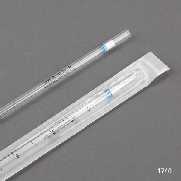 Serological Pipette, 5mL, PS, Standard Tip, 342mm, Non-Sterile, Blue Band, 25/Pack — Qty/Unit: 375