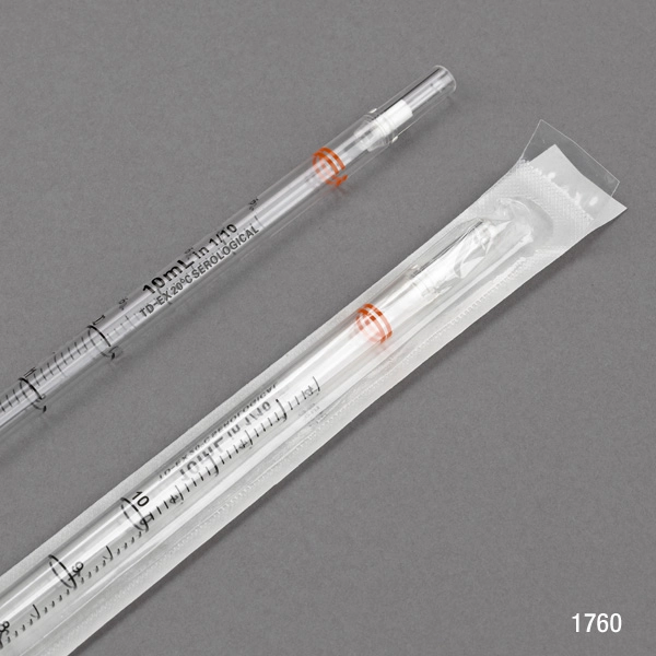 Serological Pipette, 10mL, PS, Standard Tip, 345mm, STERILE, Orange Band, 25/Pack, 10 Packs/Unit — Qty/Unit: 250