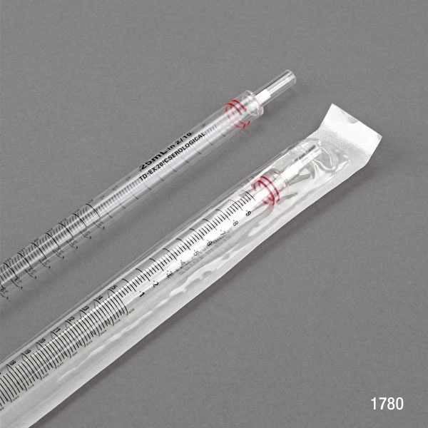 Serological Pipette, 25mL, PS, Standard Tip, 345mm, STERILE, Red Band, Bulk, 25/Bag — Qty/Unit: 100