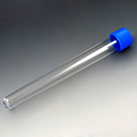 Test Tube with Attached Blue Screw Cap, 16 x 150mm (20mL), PS — Qty/Unit: 500