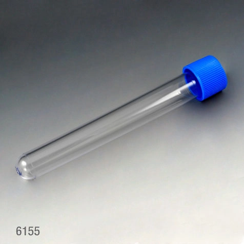 Test Tube with Separate Blue Screw Cap, 16 x 120mm (15mL), PS, 125/Bag, 8 Bags/Unit — Qty/Unit: 1000